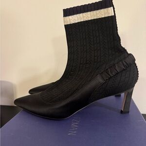 Stuart Weitzman Black Knit Sock Heels size 41